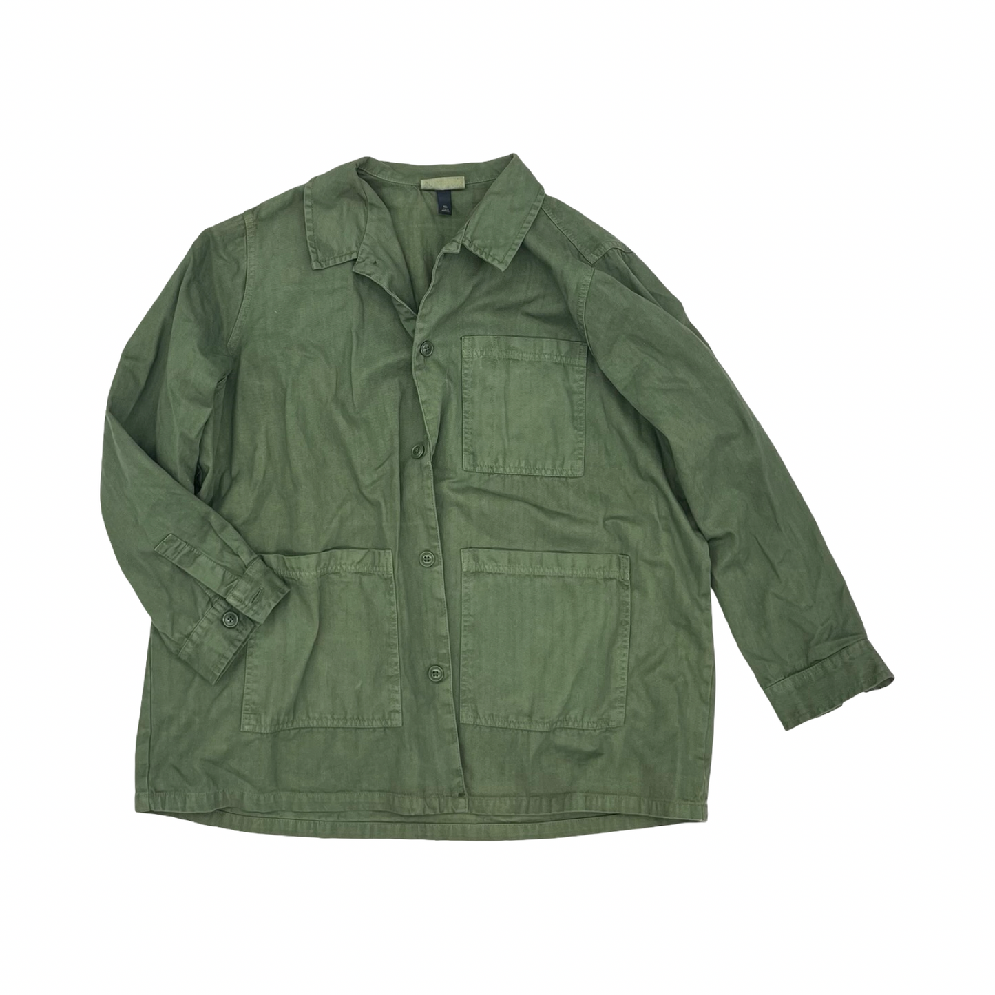 Jacket Shirt By Universal Thread In Green Denim, Size:Xxl