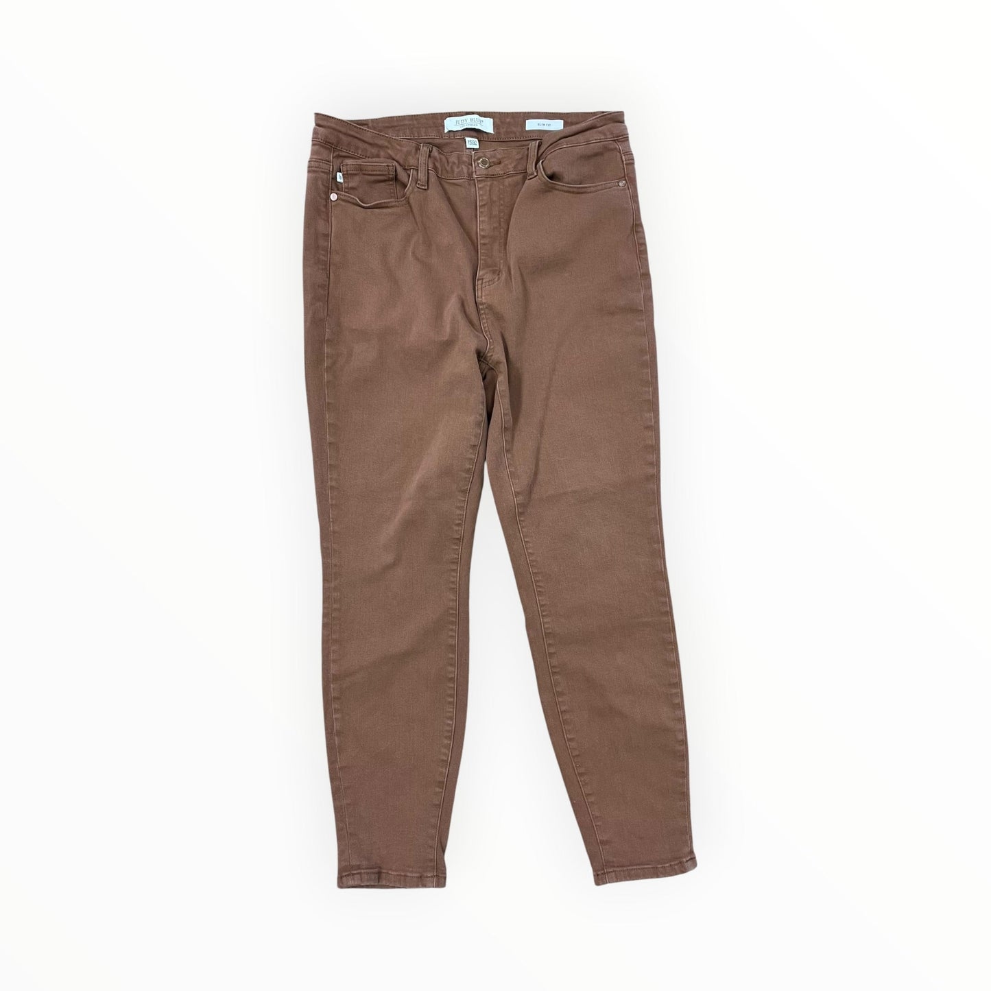 Jeans Straight By Judy Blue In Brown Denim, Size:14