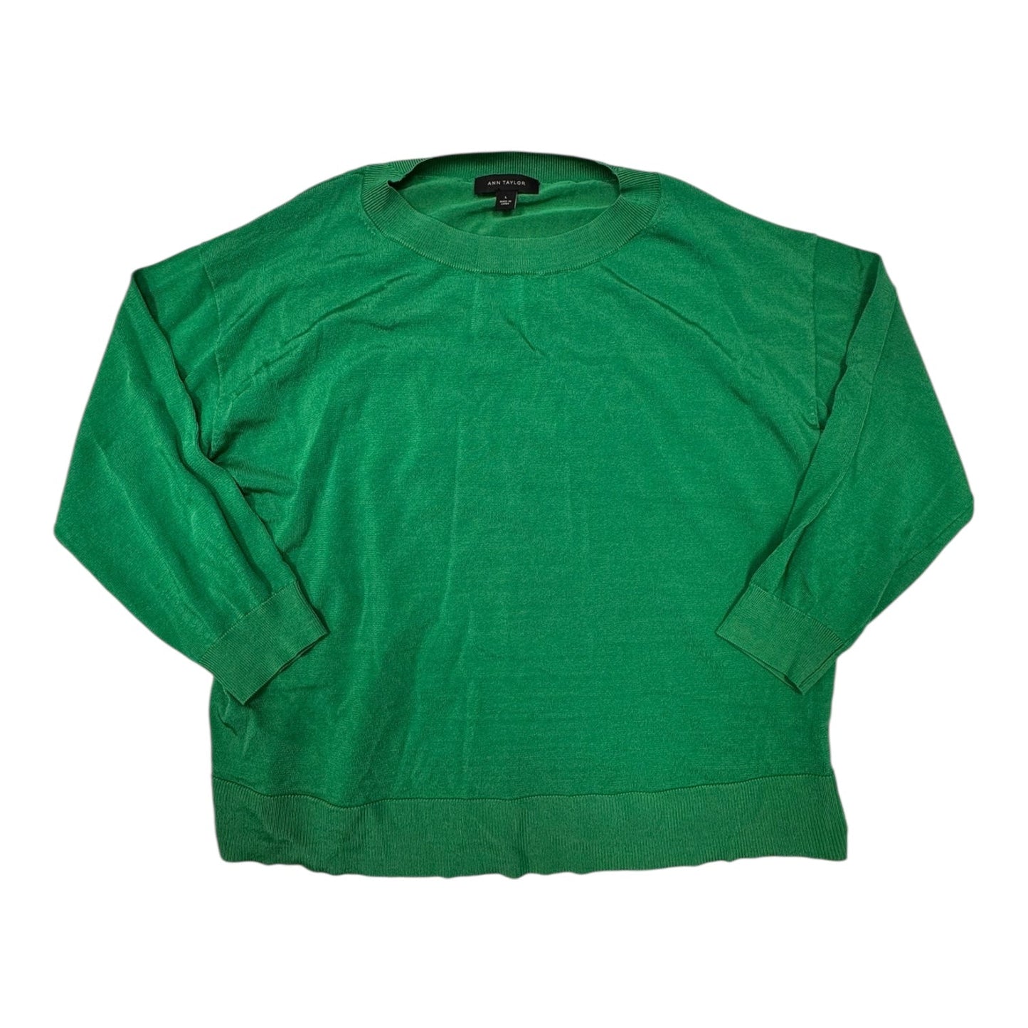 Sweater By Ann Taylor In Green, Size:L