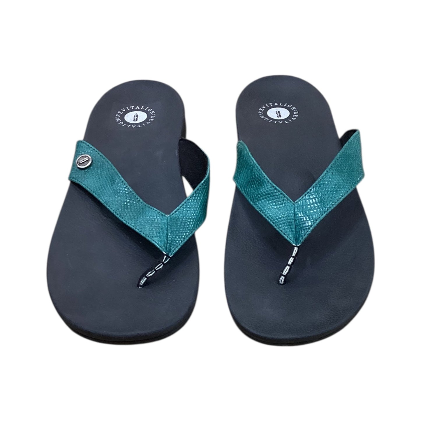 Sandals Flip Flops By Clothes Mentor In Green, Size:10