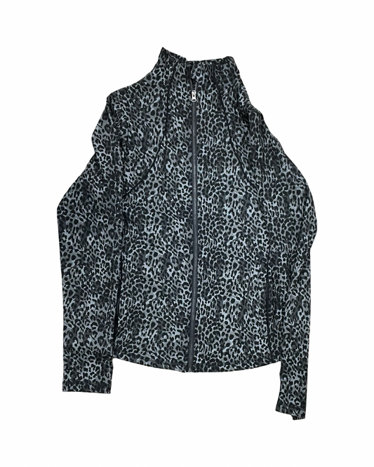 Athletic Jacket By Pro Player In Black & Grey, Size:L
