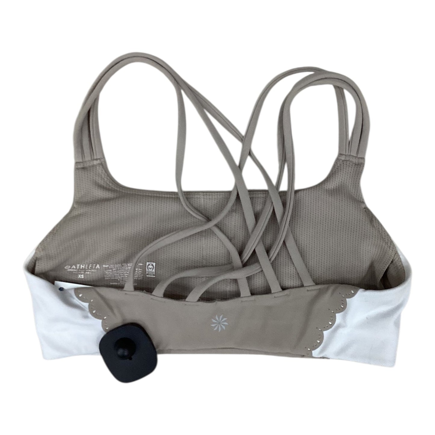 Athletic Bra By Athleta In Tan & White, Size:Xs