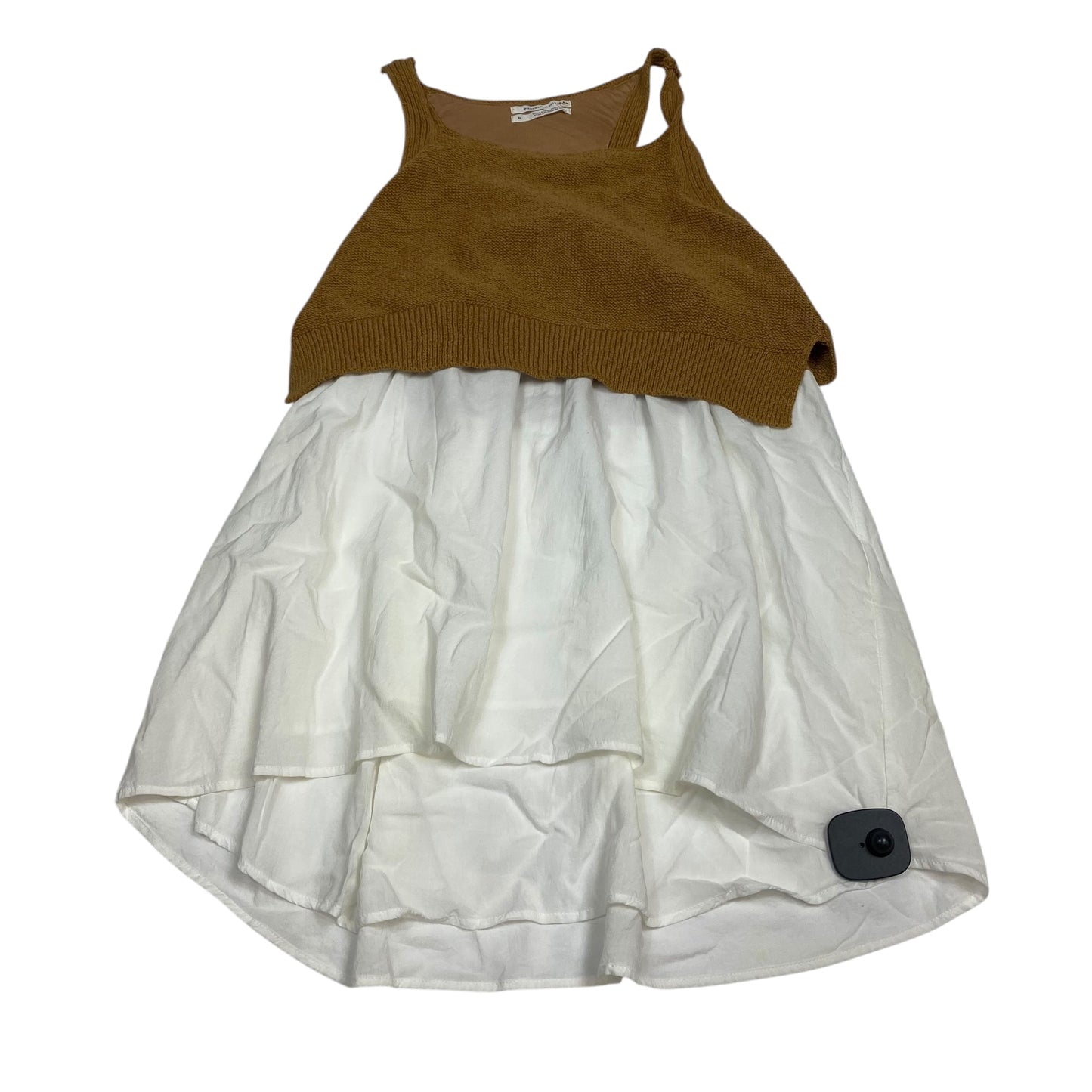 Top Sleeveless By Anthropologie In Brown & White, Size:XL