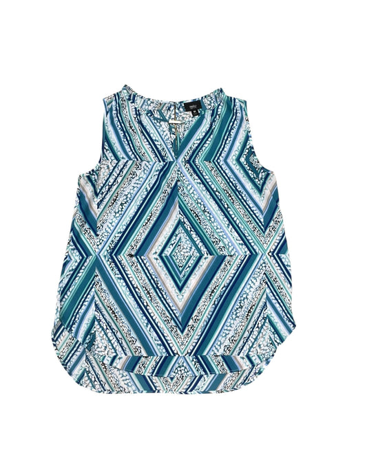 Top Sleeveless By Massimo Dutti In Blue & White, Size:M