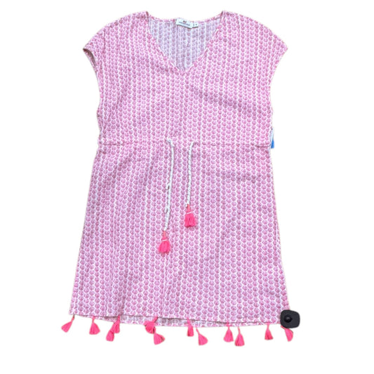Dress Casual Midi By Vineyard Vines In Pink & White, Size:M