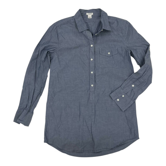 Blouse Ls By J. Crew In Blue Denim, Size:S