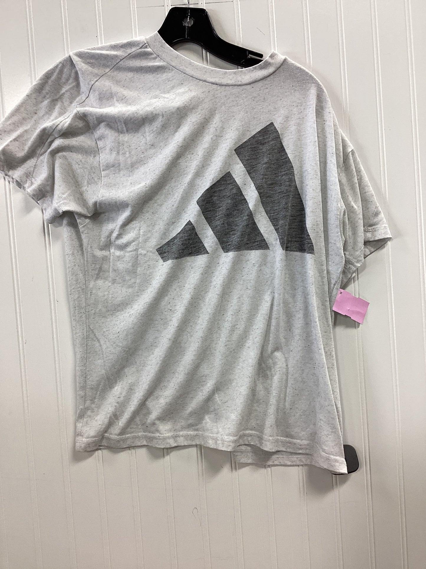 Athletic Top Ss By Adidas In Grey, Size:L