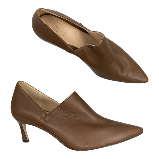 Boots Ankle Heels By Clothes Mentor In Brown, Size:8