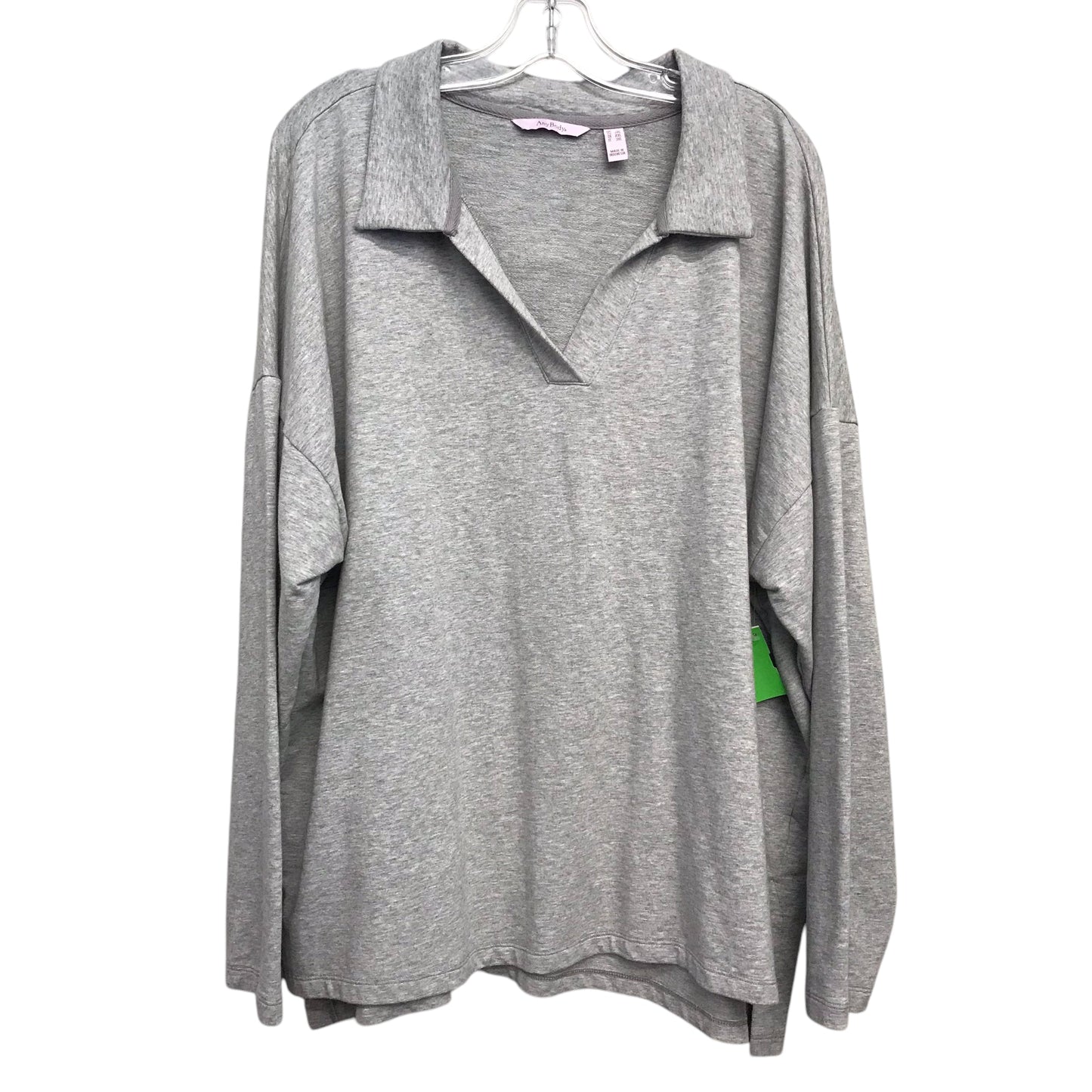 Top Ls By Any Body In Grey, Size:2X