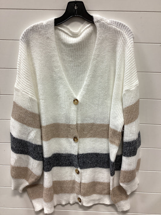 Sweater Cardigan By Cmc In Cream, Size:3X