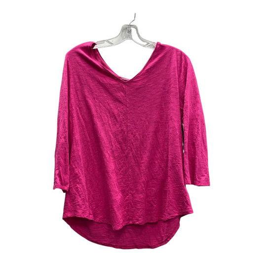 Top 3/4 Sleeve By Chicos In Pink, Size:L