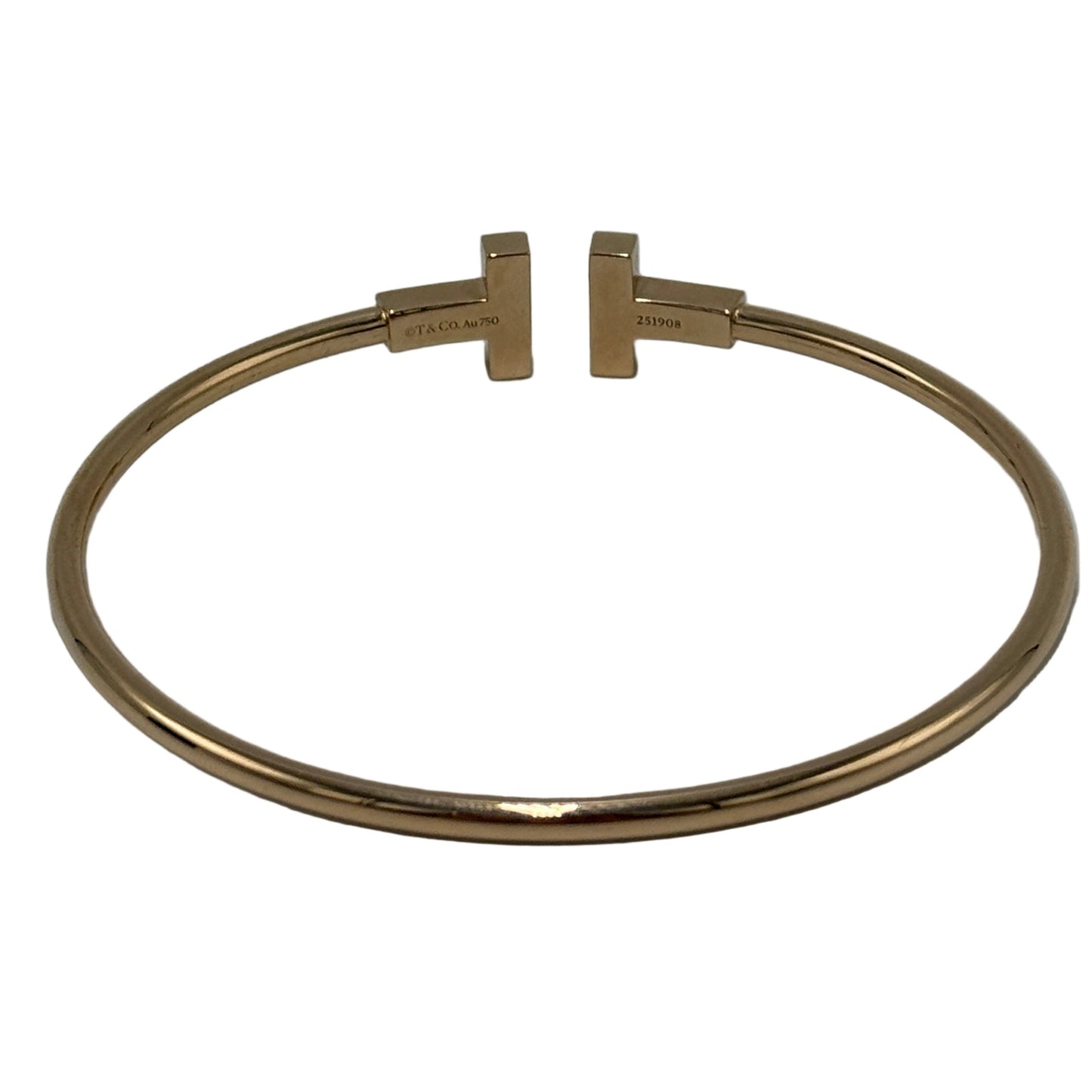 Tiffany And Company 18K Rose Gold T Wire Luxury Designer Bracelet