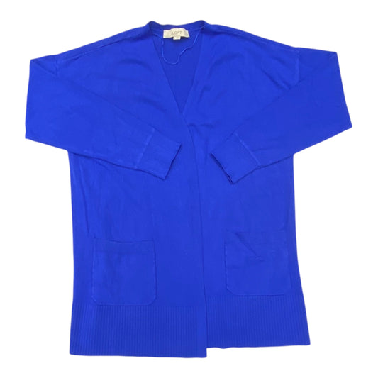 Sweater Cardigan By Loft In Blue, Size:L