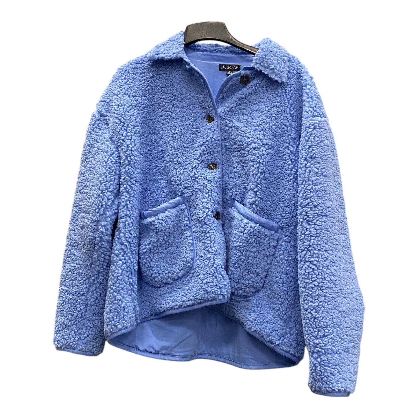 Jacket Faux Fur & Sherpa By J. Crew In Blue, Size:Xl