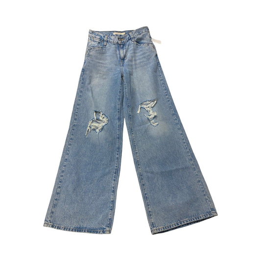 Jeans Wide Leg By Levis In Blue Denim, Size:0
