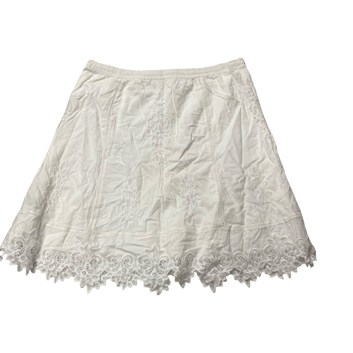 Skirt Midi By Lauren By Ralph Lauren In White, Size:Xl