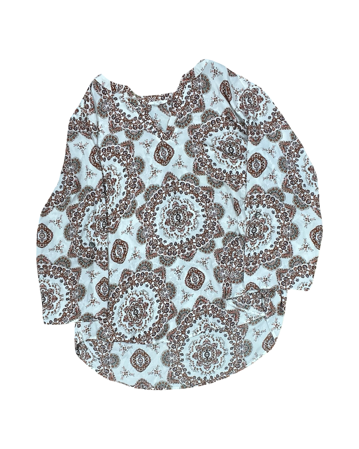 Top 3/4 Sleeve By Maurices In Brown & White, Size:Xl