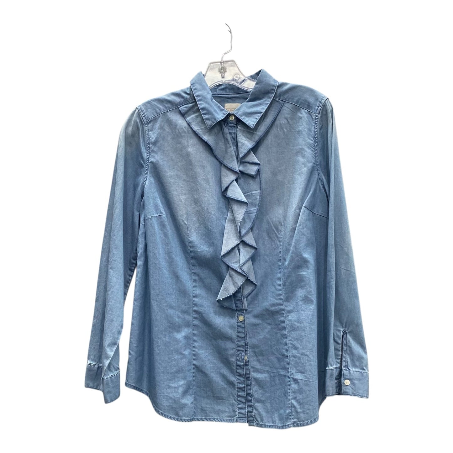 Blouse Ls By Chicos In Blue, Size:M