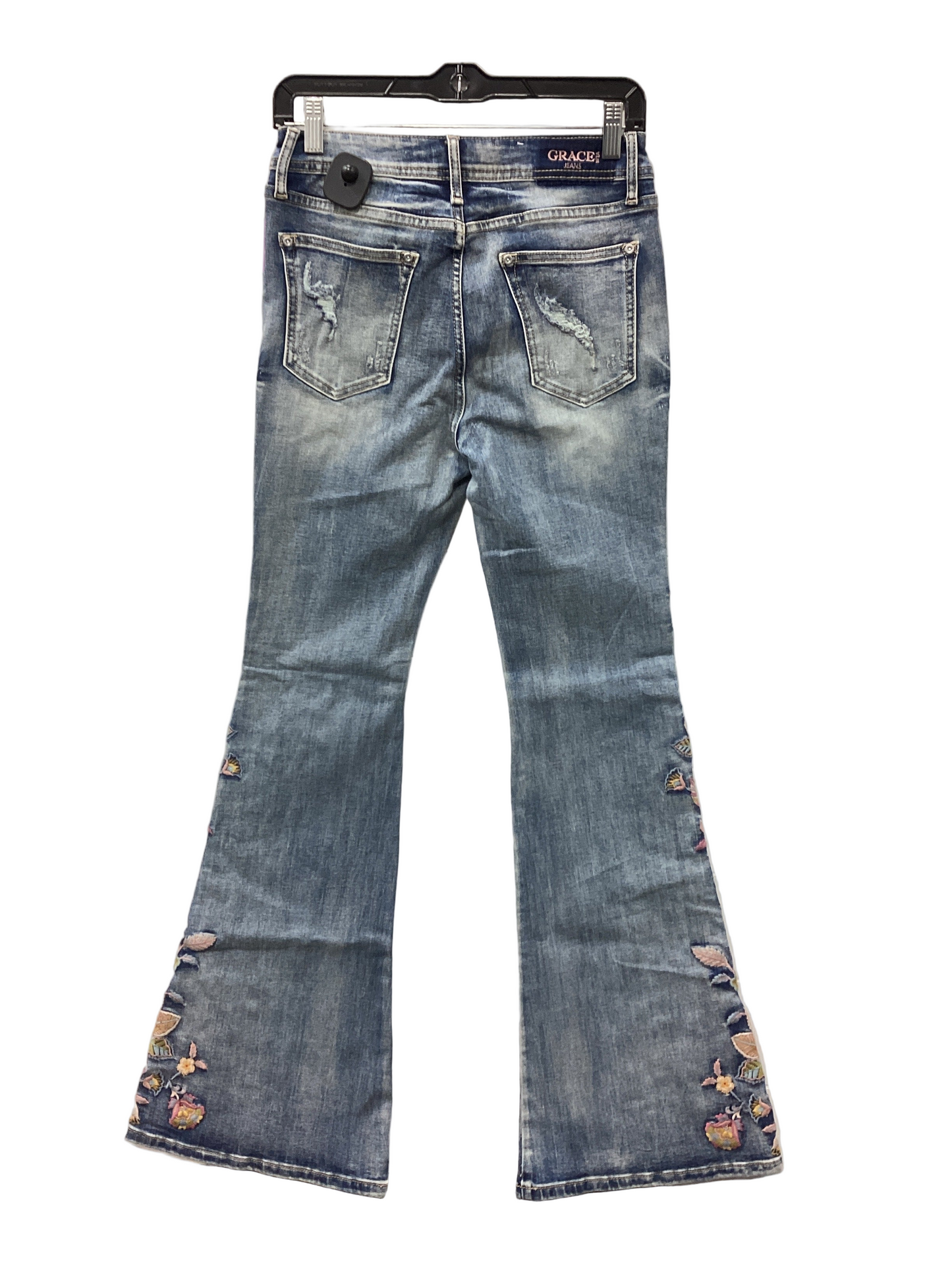 Jeans Flared By Grace In Blue Denim, Size:4
