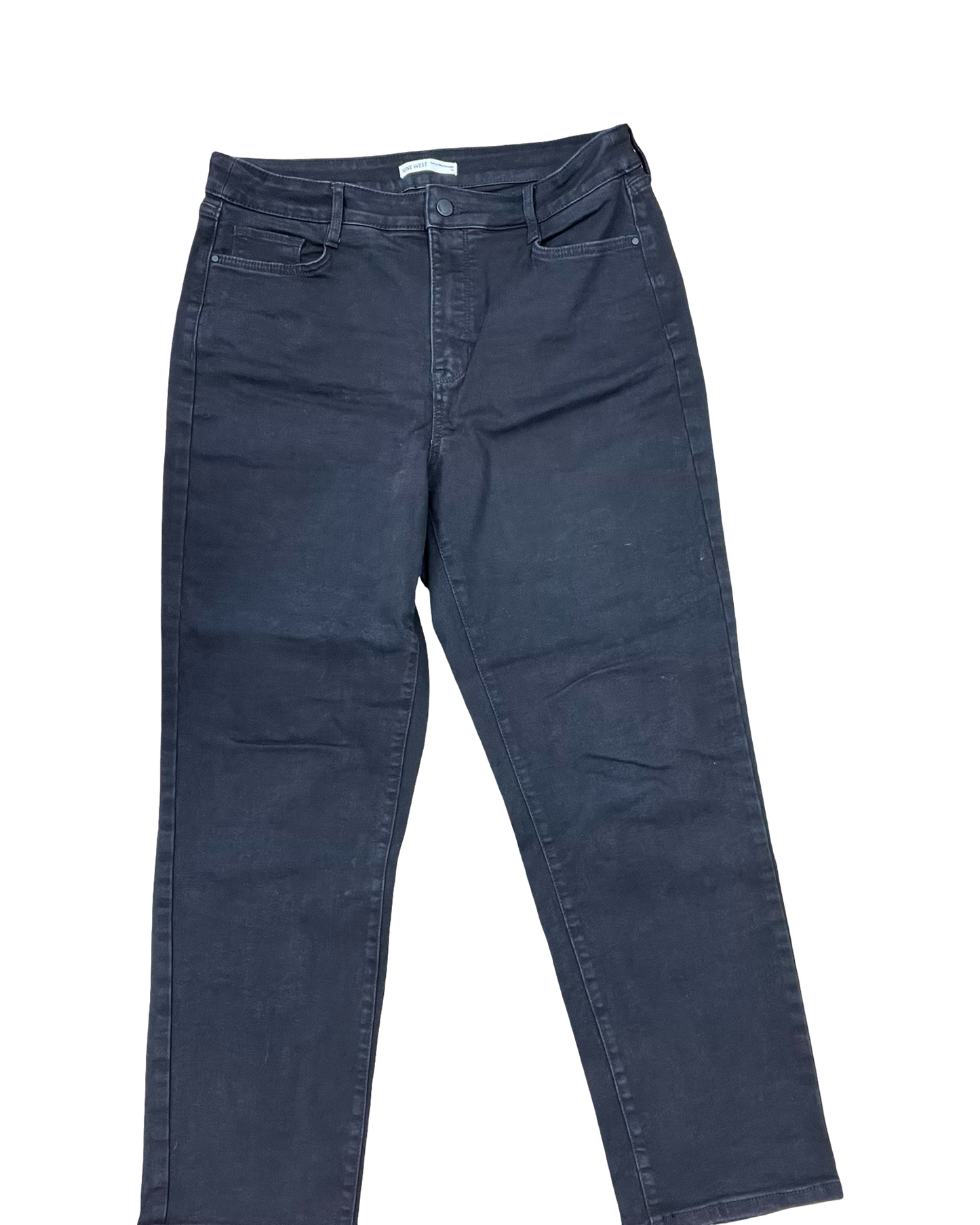 Jeans Straight By Nine West In Black Denim, Size:14