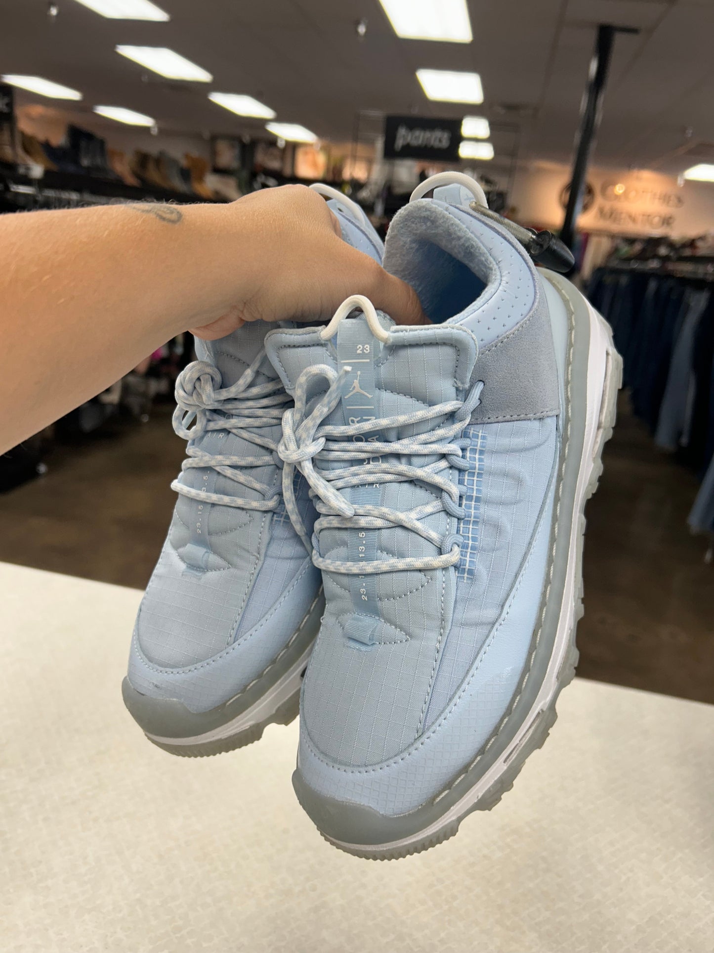 Shoes Luxury Designer By Jordan In Blue, Size:7.5