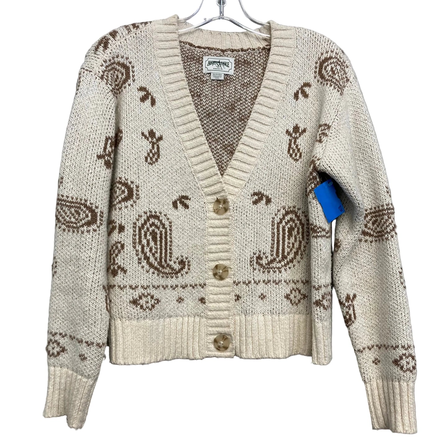 Sweater Cardigan By American Eagle In Cream, Size:Xs
