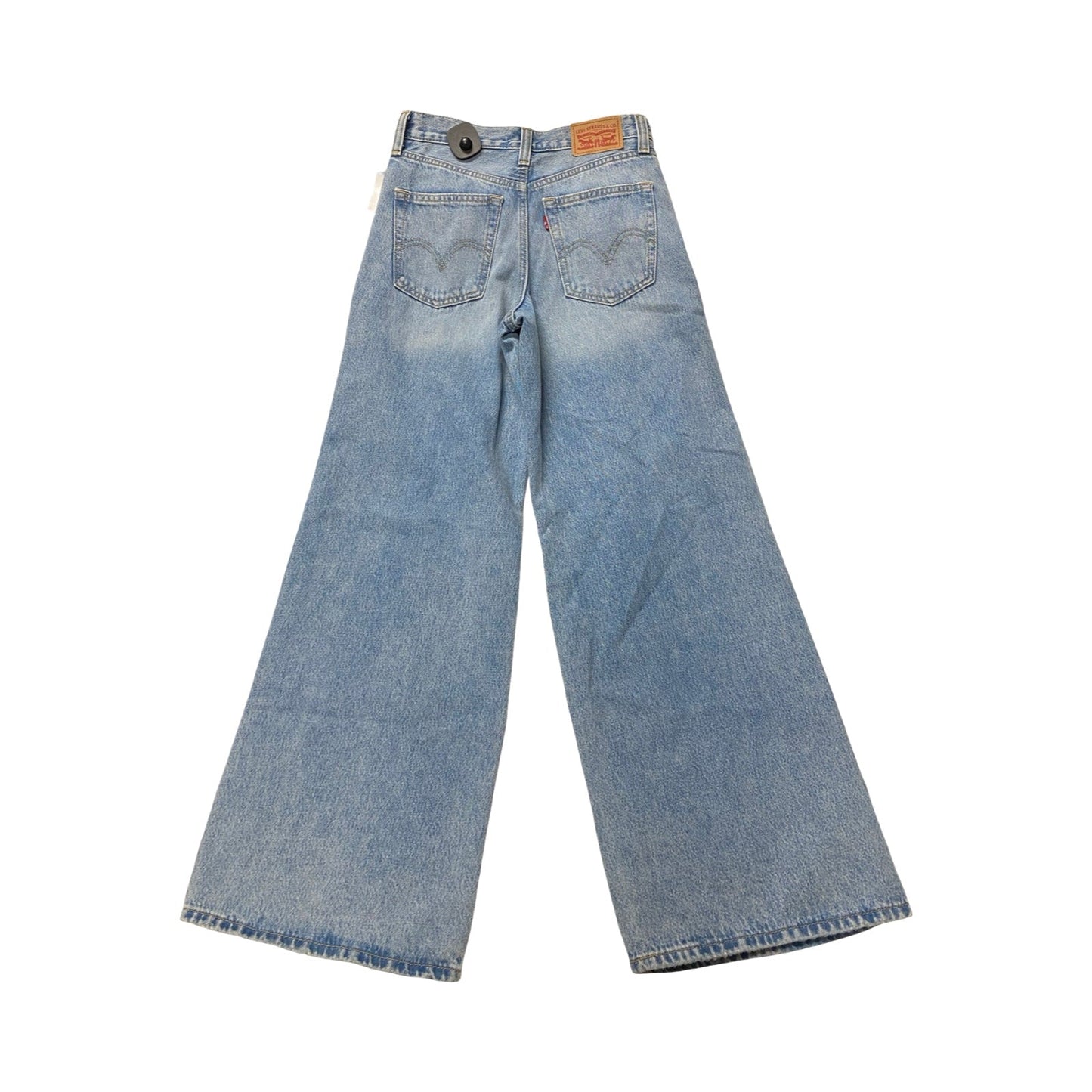 Jeans Wide Leg By Levis In Blue Denim, Size:0