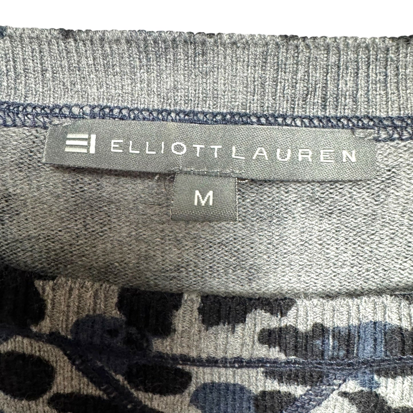 Cotton Cashmere Blend Crewneck Sweater By Elliott Lauren In Animal Print, Size: M
