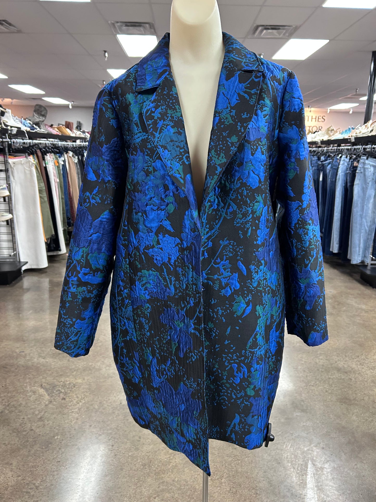 Jacket Other By Chicos In Black & Blue, Size:12