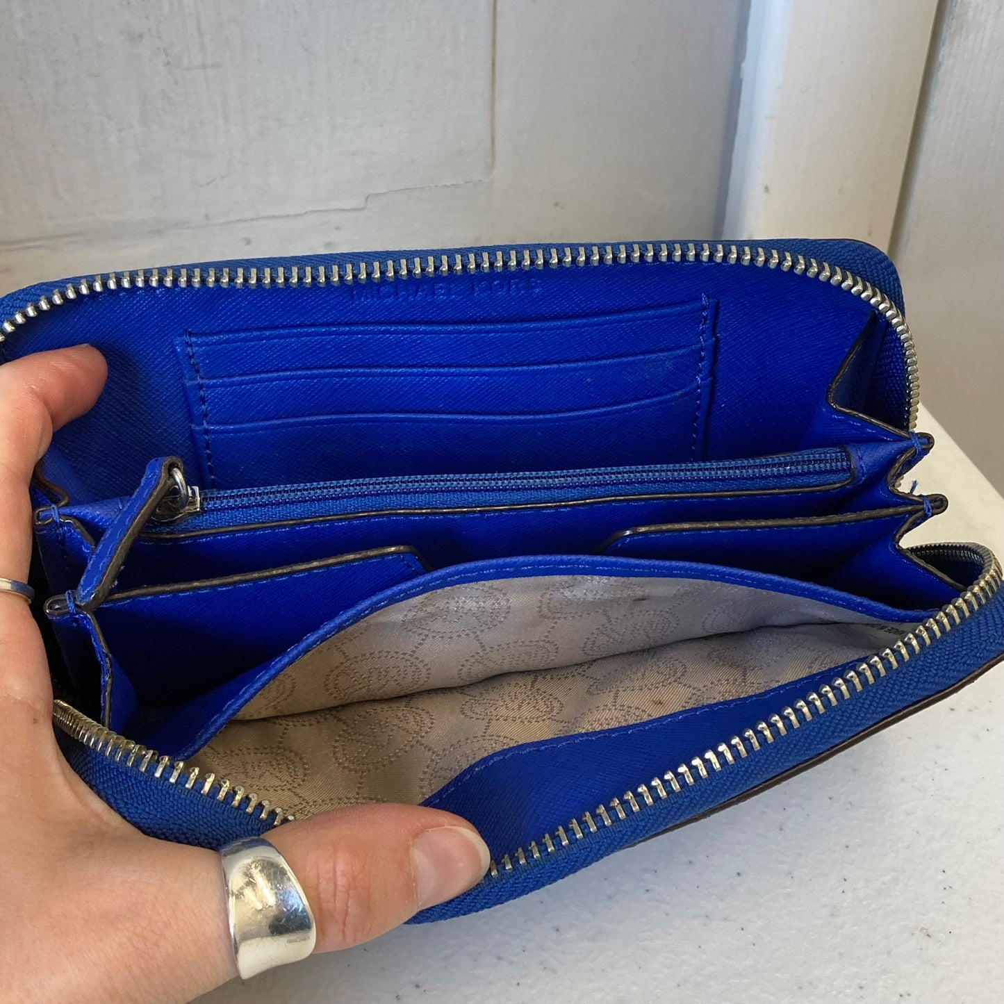 Wallet Designer By Michael Kors In Blue, Size:Medium