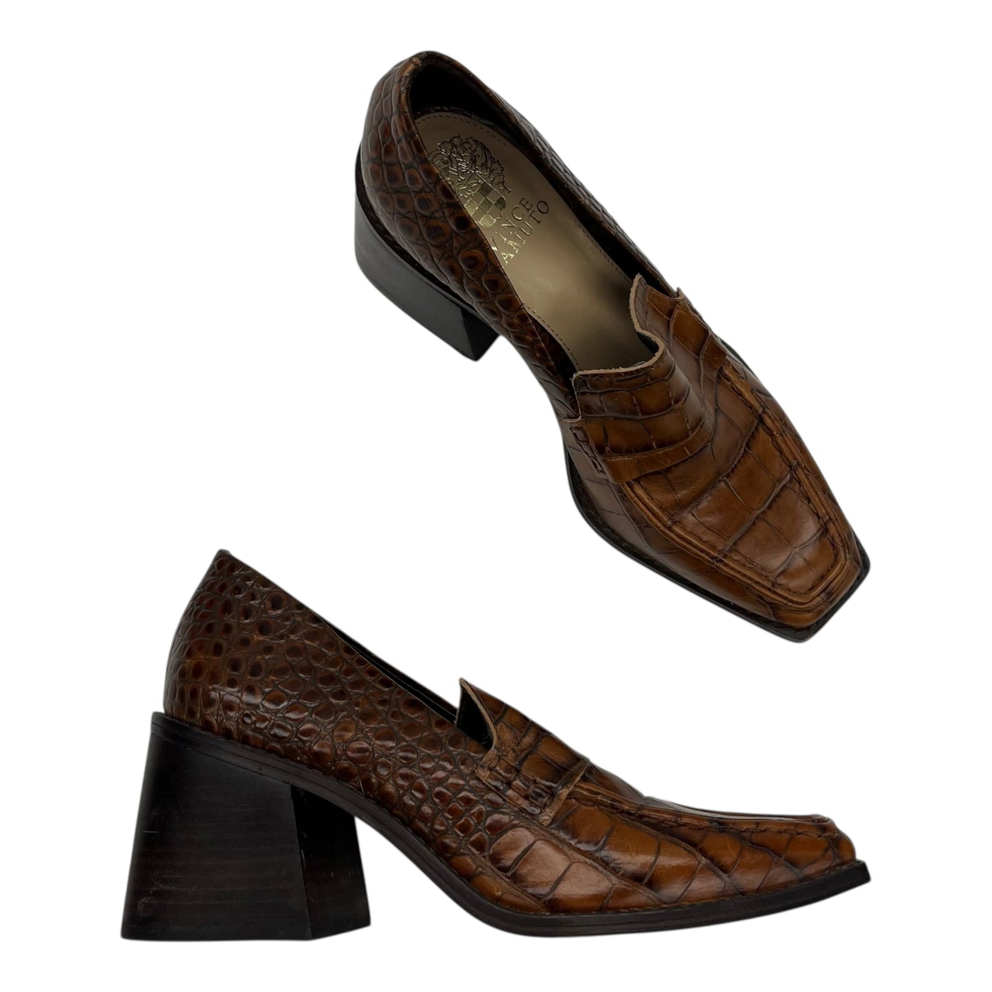 Shoes Heels Block By Vince Camuto In Brown, Size:7