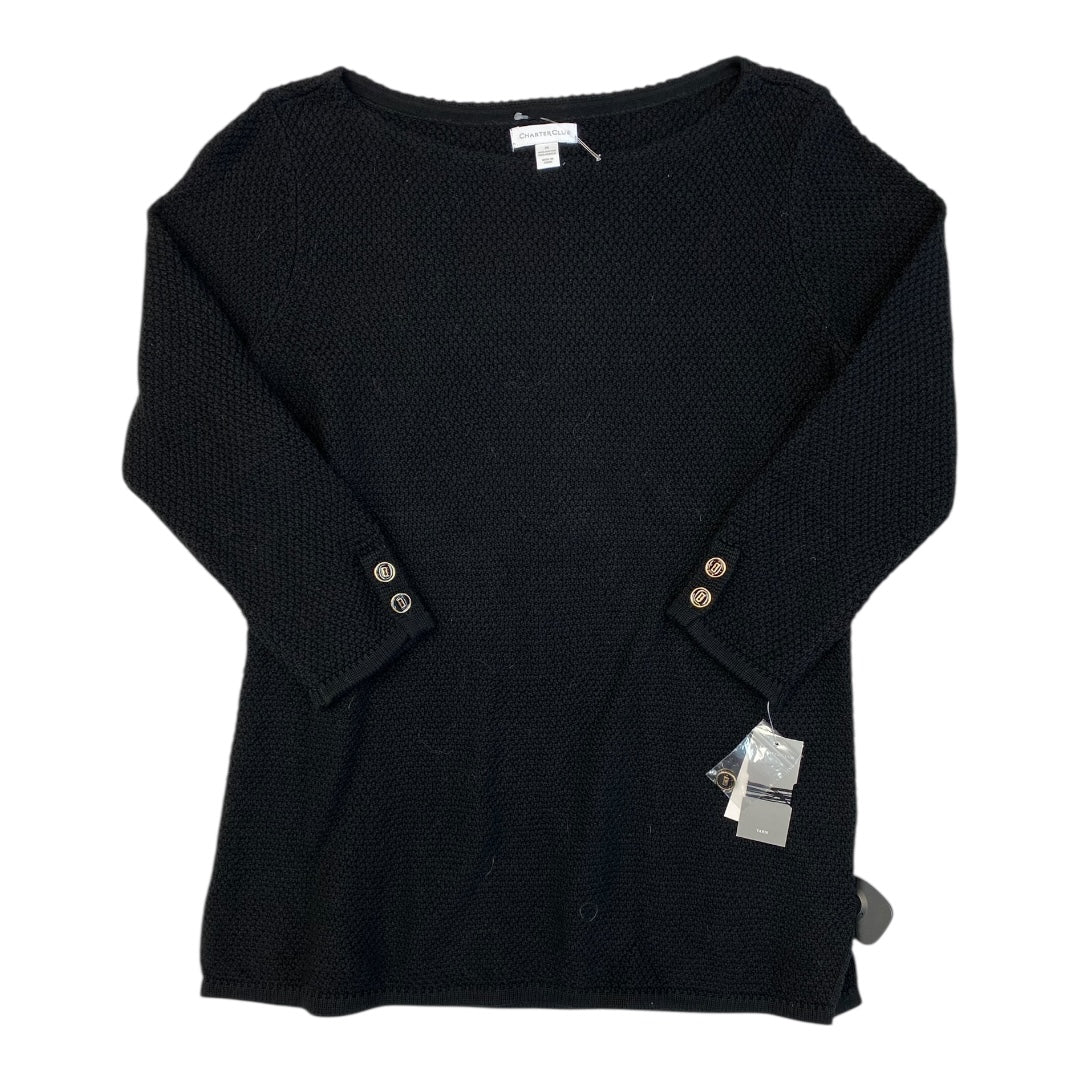 Sweater By Charter Club In Black, Size:M