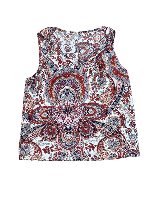 Top Sleeveless By Shein In Red & White, Size:S