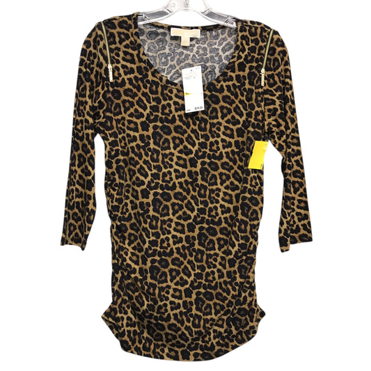 Top 3/4 Sleeve By Michael By Michael Kors In Animal Print, Size:M