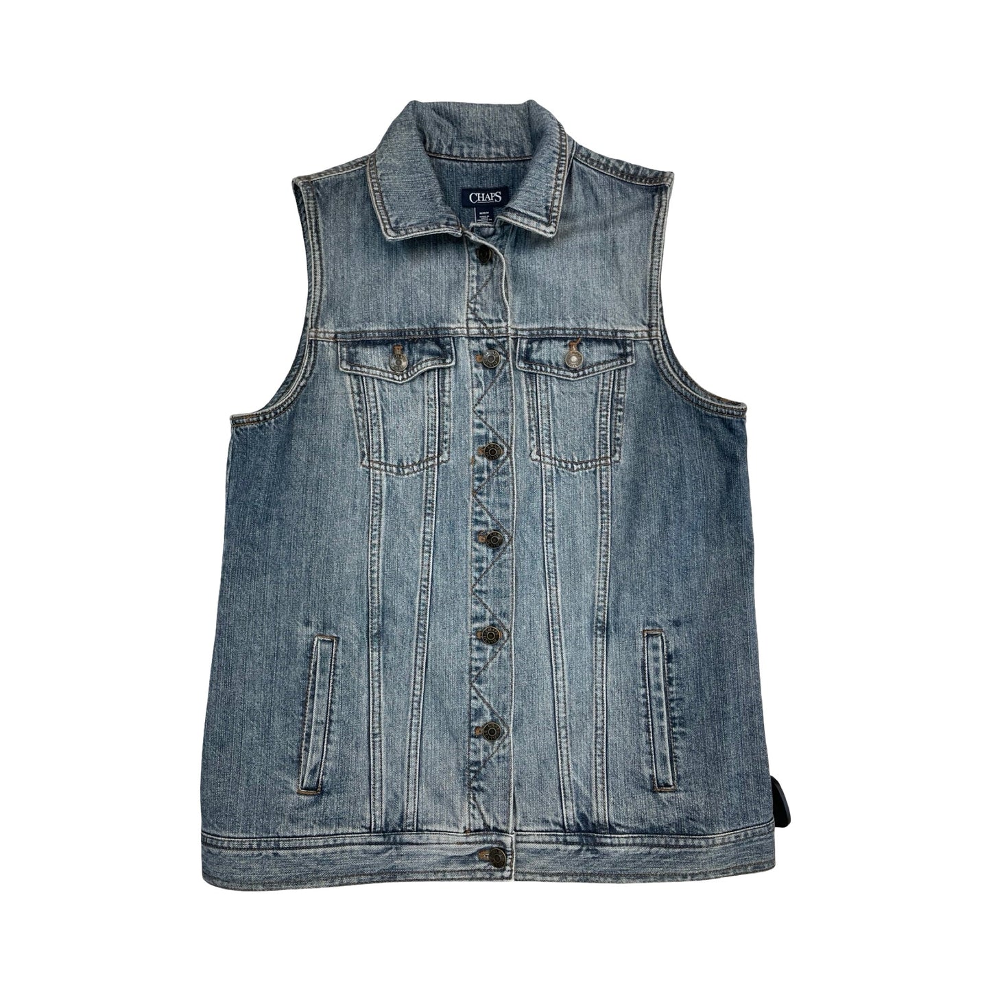 Vest Other By Chaps In Blue Denim, Size:M