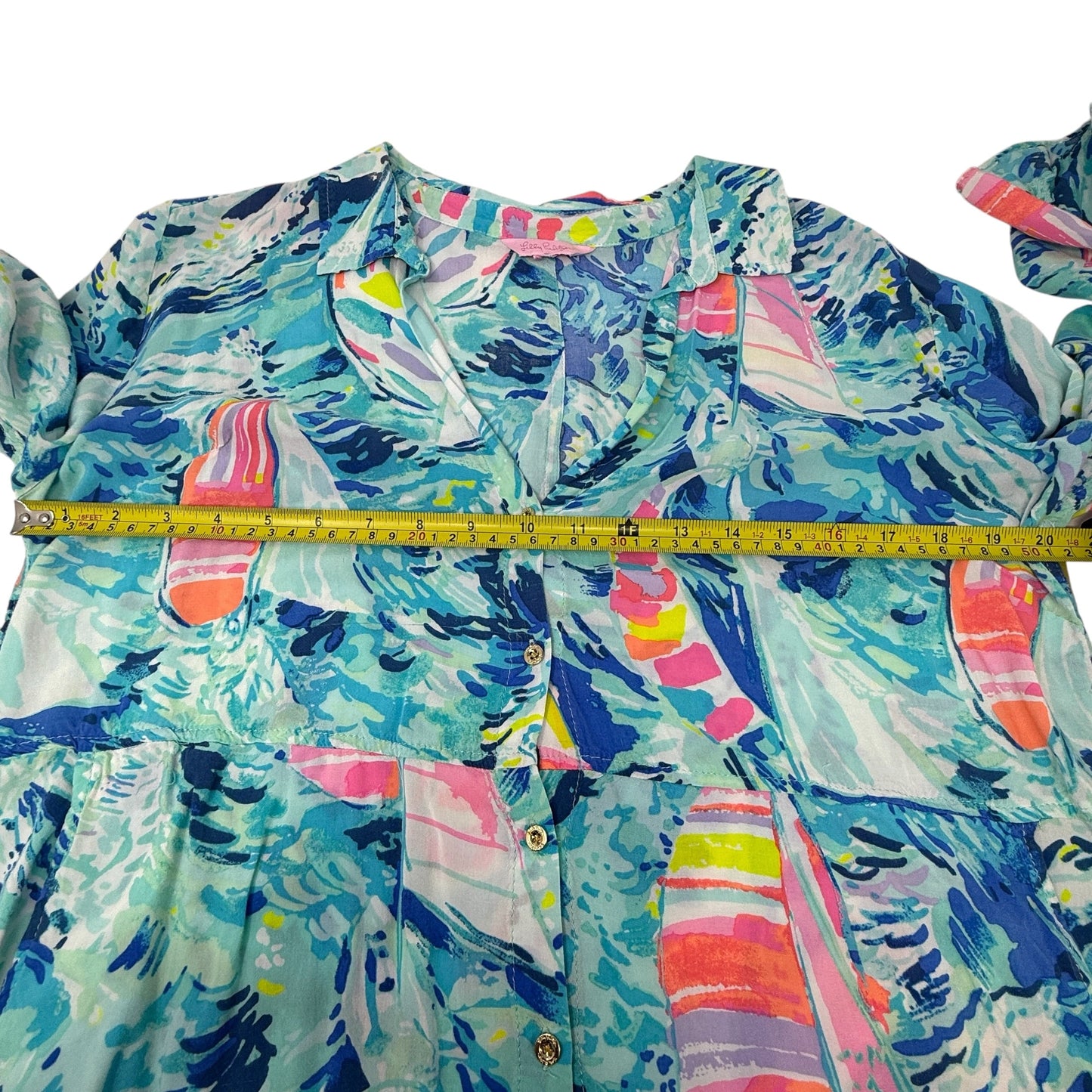 Emerald Beach Cover-Up Tunic Designer By Lilly Pulitzer In Nautical Print, Size: M/L ESTIMATED