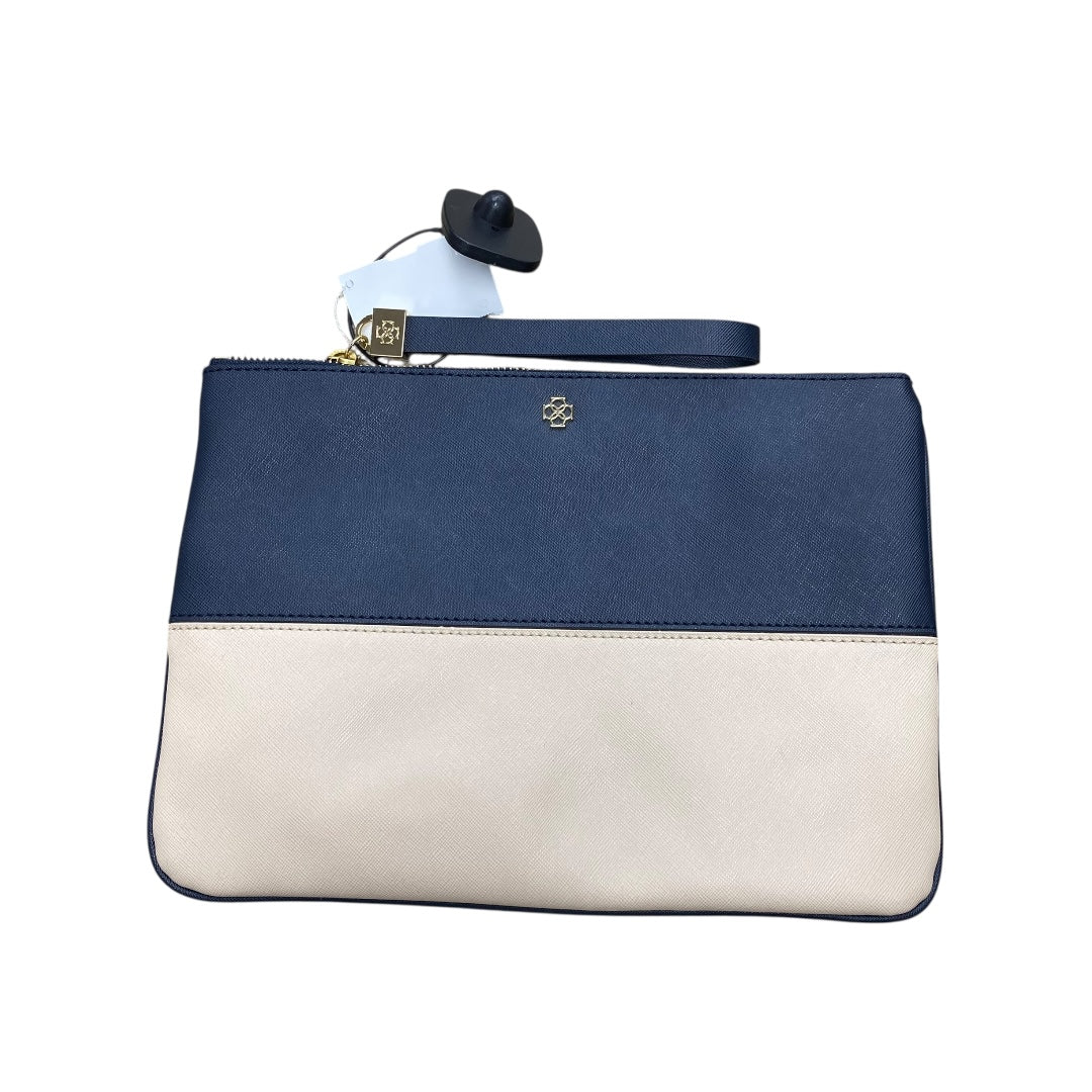 Clutch By Ann Taylor In Blue & Cream, Size:Medium