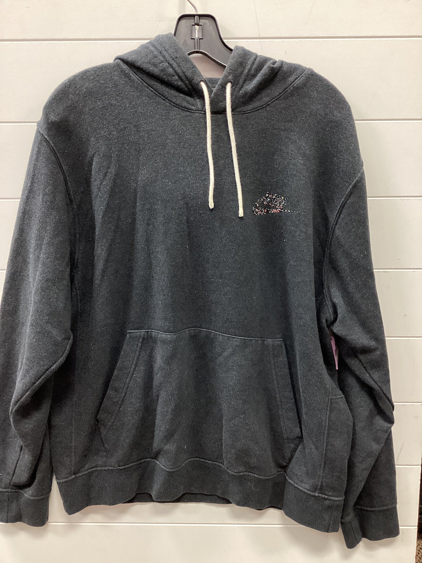 Athletic Sweatshirt Hoodie By Nike Apparel In Grey, Size:L