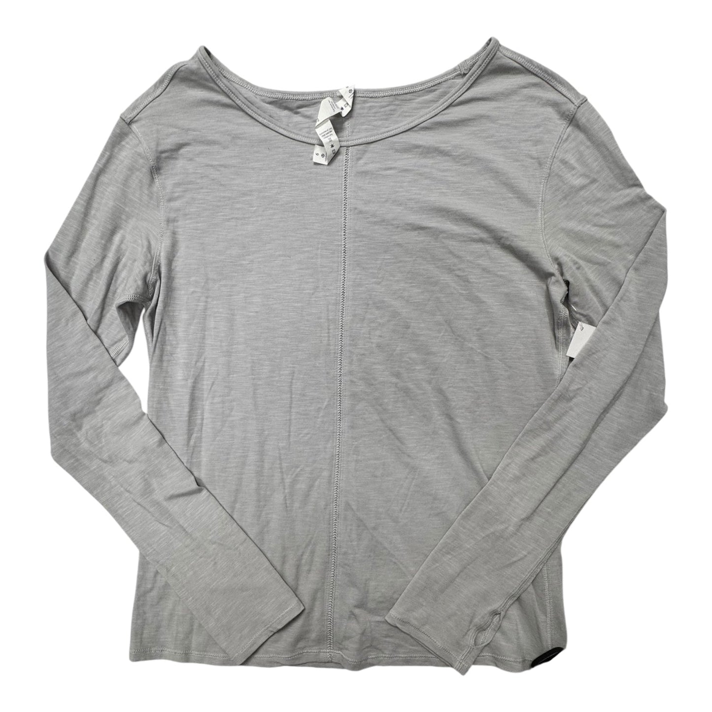 Athletic Top Ls Crewneck By Lululemon In Grey, Size:6