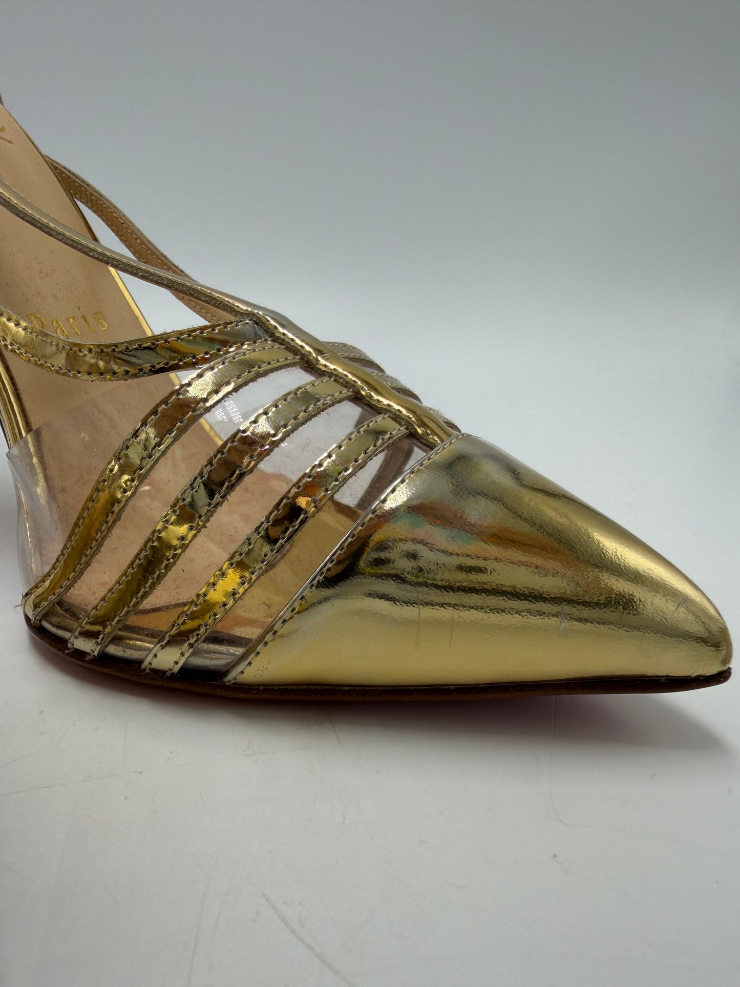 Christian Louboutin Deck 100 Specchio PVC Luxury Pumps, Size: 9.5