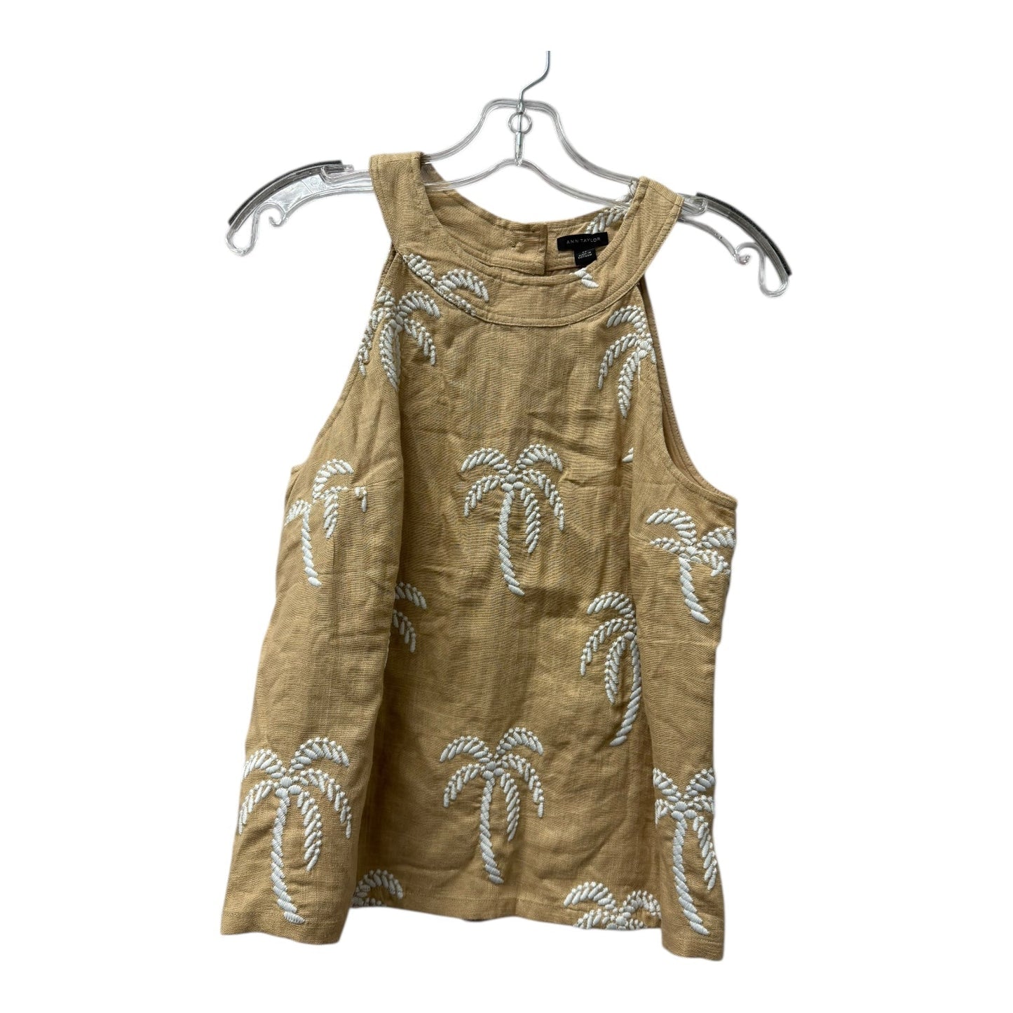 Top Sleeveless By Ann Taylor In Tan, Size:Xs