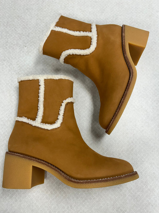 Boots Ankle Heels By J. Crew In Tan, Size:9.5
