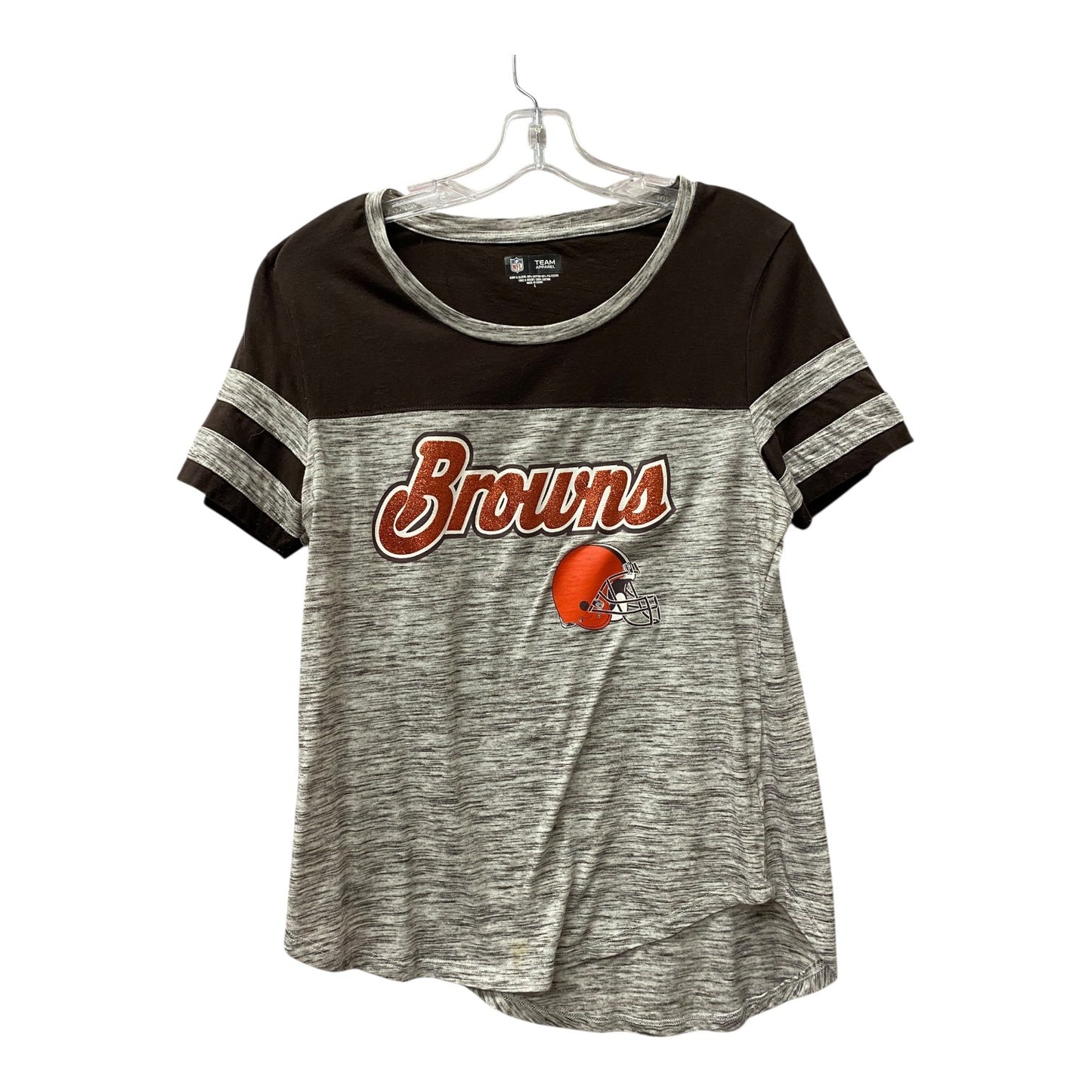 Athletic Top Ss By Nfl In Brown & Grey, Size:L