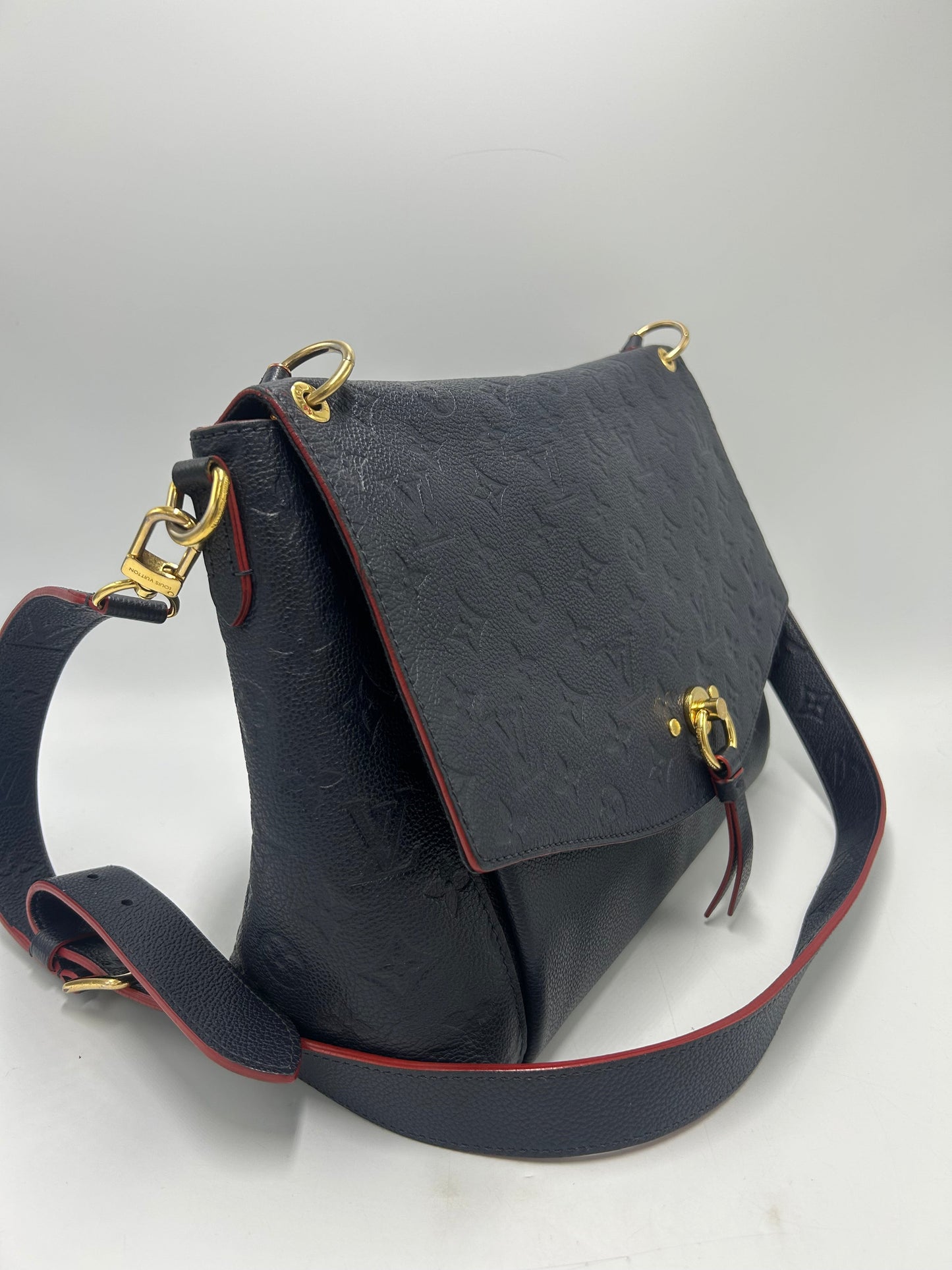 Louis Vuitton Blanche Empreinte MM Luxury Designer Handbag