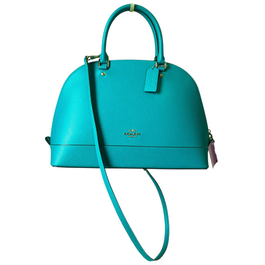 Handbag Designer By Coach In Teal, Size:Medium
