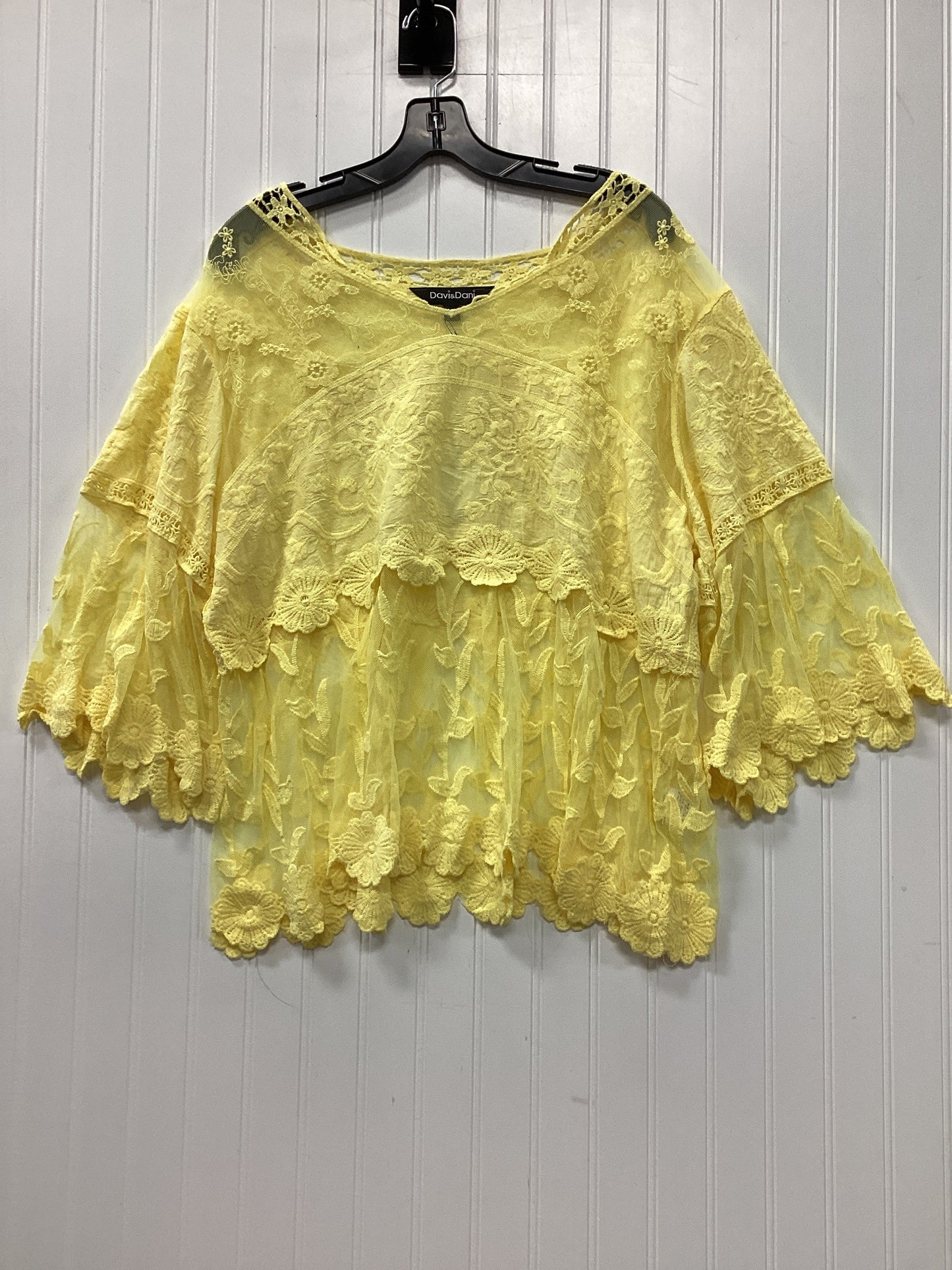 Top Ls By Davi & Dani In Yellow, Size:1X