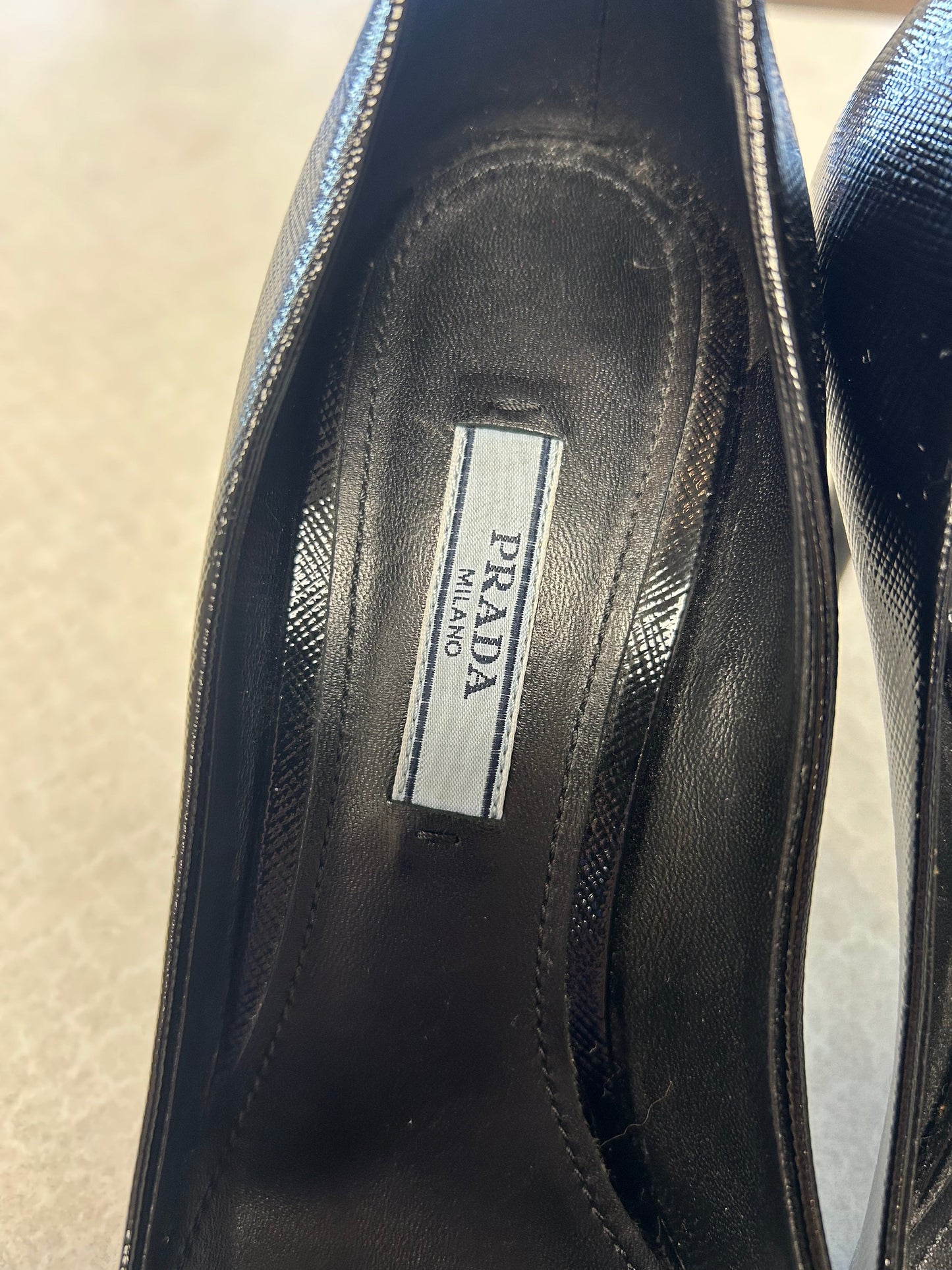 Shoes Luxury Designer By Prada In Black, Size:7