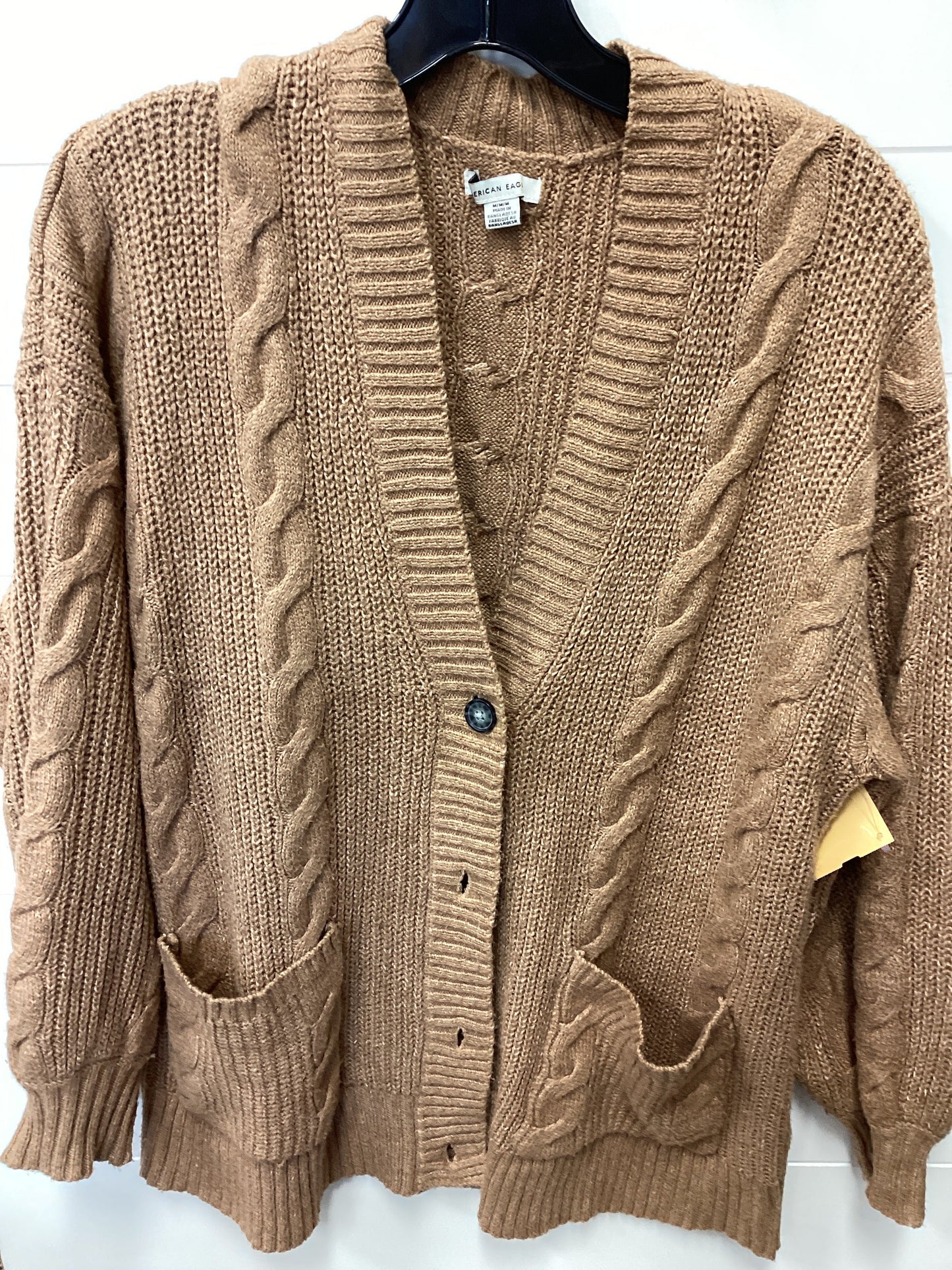 Sweater Cardigan By American Eagle In Tan, Size:M