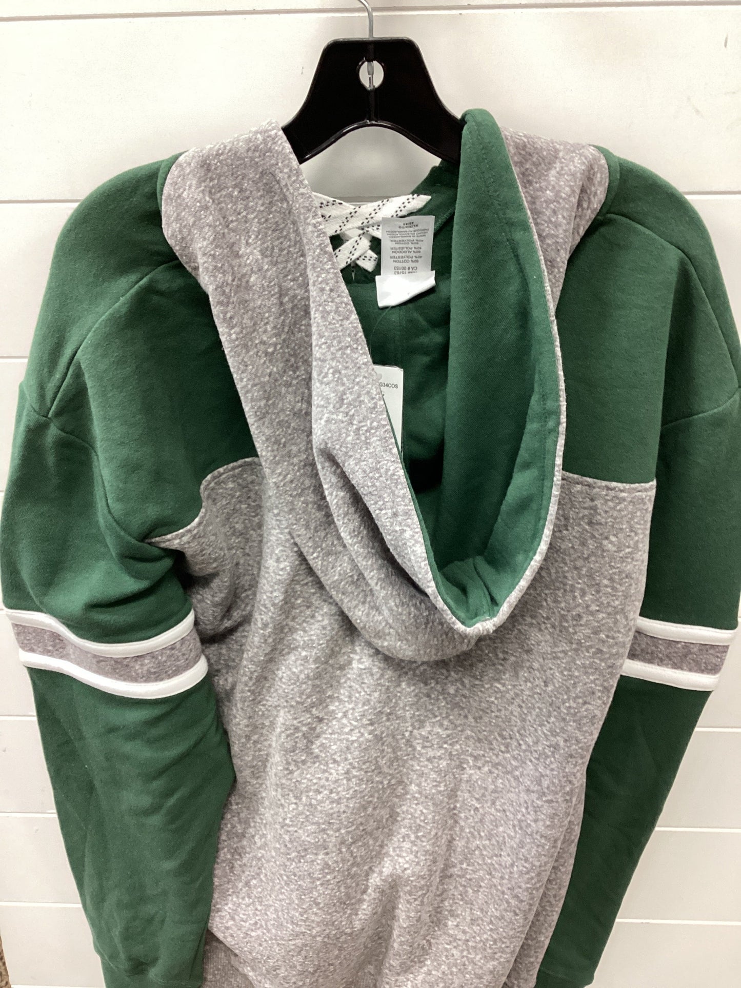 Sweatshirt Hoodie By Nhl In Green & Grey, Size:1X