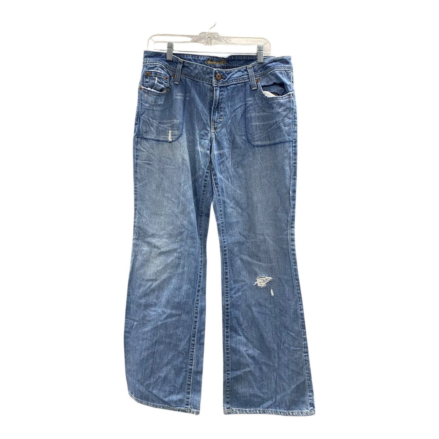 Jeans Wide Leg By American Eagle In Blue Denim, Size:14